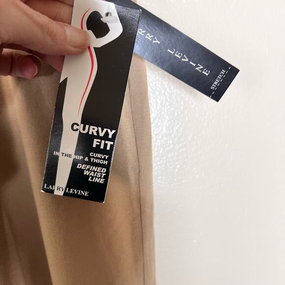 Larry Levine Trouser Pants 8 Womens Curvy Fit Hourglass Khaki Work Career Office - Picture 6 of 11